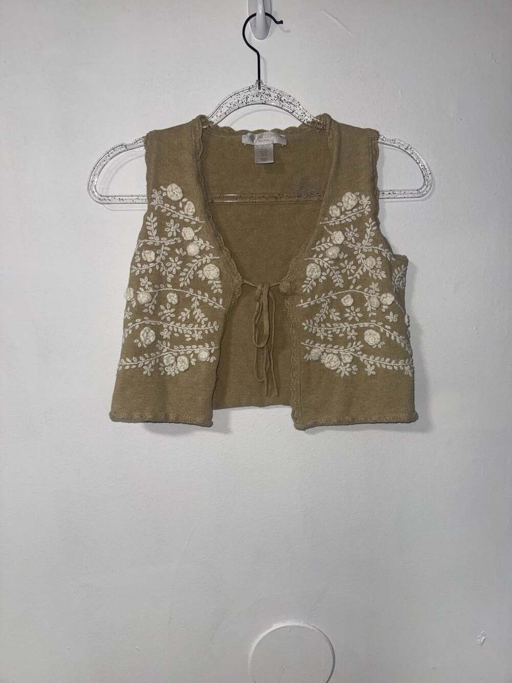 Caroline Constas Floral Embroidered Vest Size XS